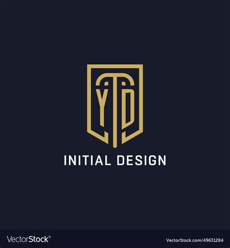 Initial Yd Shield Logo Luxury Style Creative Vector Image