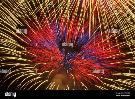 Colourful Pyrotechnic Fireworks In The Sky Stock Photo Alamy