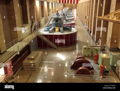 Turbines generating electricity in the Hoover Dam, Nevada, USA Stock Photo - Alamy