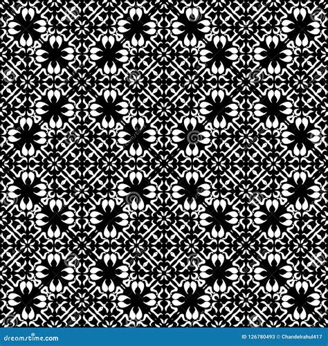 Black And White Seamless Geometric Pattern Stock Vector Illustration