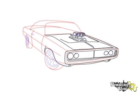 How to Draw a 1970 Dodge Charger from The Fast And The Furious - DrawingNow