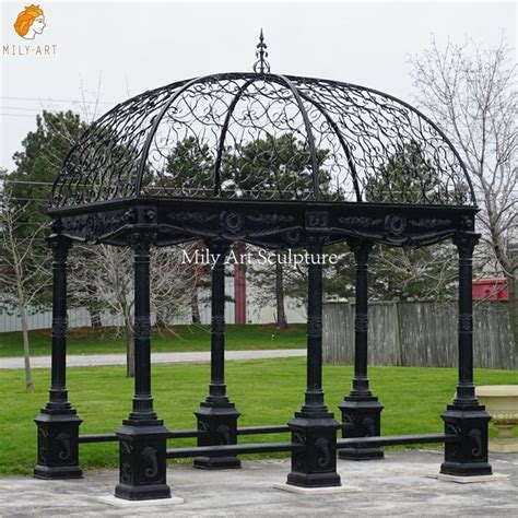 Round Wrought Iron Gazebo For Outdoor Garden Milystatue