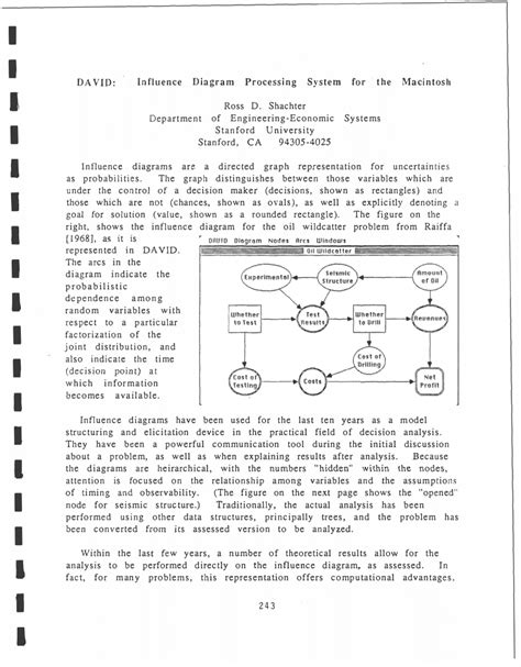 Pdf David Influence Diagram Processing System For The Macintosh