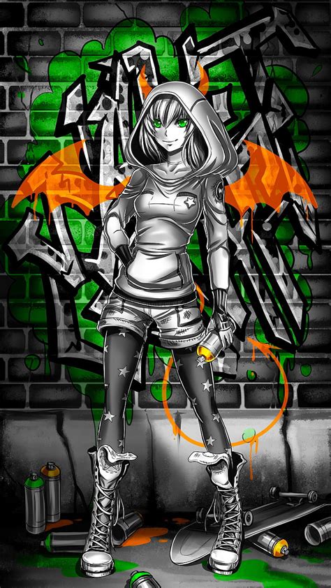 2160x3840 Duvar Graffiti Coloring Girl Sony Xperia X Xz Z5 Premium