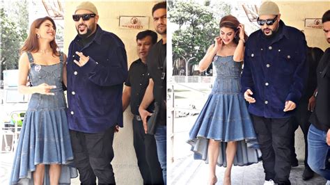 Jacqueline Fernandez And Badshah Today Leaving Post Song Launch In