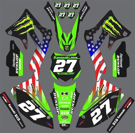 Graphic Kit For 2012 2015 Kawasaki Kxf450 Kx450f Kx 450f Decals