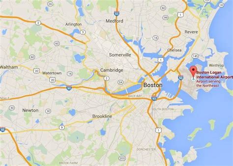 Map of Boston airport: airport terminals and airport gates of Boston