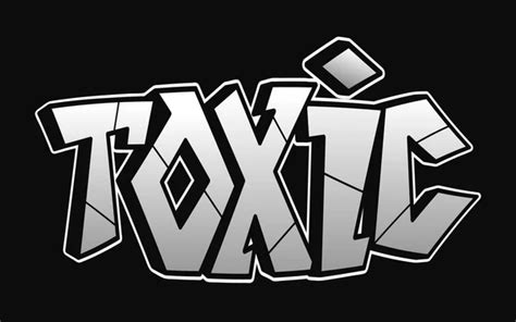 Toxic Word Graffiti Style Letters Vector Draw Doodle Illustration Funny