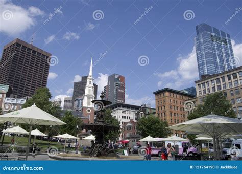 Boston Commons Summer Downtown View Editorial Image - Image of city ...