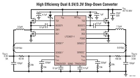 Ltc3827 1typical Application Reference Design Dc To Dc Multi Output Power Supplies