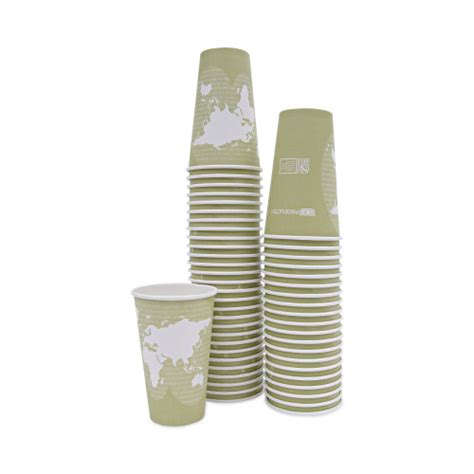 Eco Products World Art Renewable And Compostable Hot Cups Oz Moss