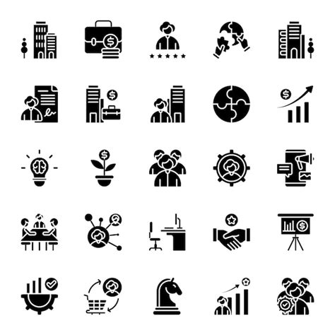 Iconos Corporativos En Un Estilo S Lido Vector Premium