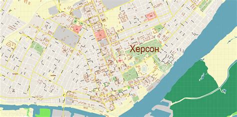 Kherson Ukraine PDF Vector Map: Exact City Plan High Detailed Street ...