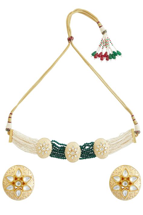 Buy Khwaab By Sanjana Lakhani Beaded Choker Jewellery Set Online Aza