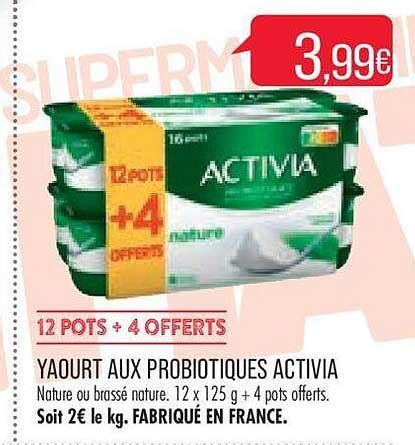 Promo Yaourt Aux Probiotiques Saveur Citron Activia chez Intermarché