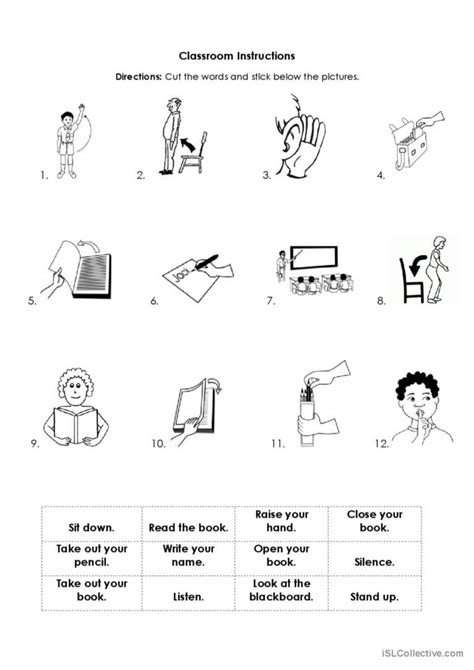 School Instructions English Esl Worksheets Pdf And Doc