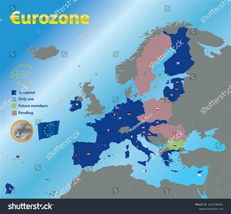 Euro Zone Map Joining Countries 2023 Stock Vector (Royalty Free ...