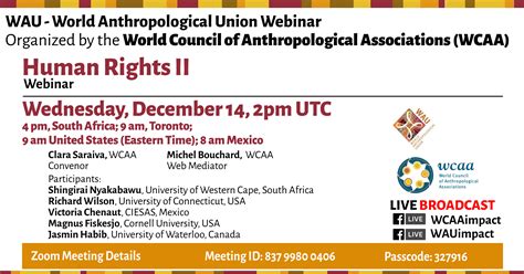 Human Rights Ii Wau Webinar Organized By Wcaa Colegio De Etnólogos