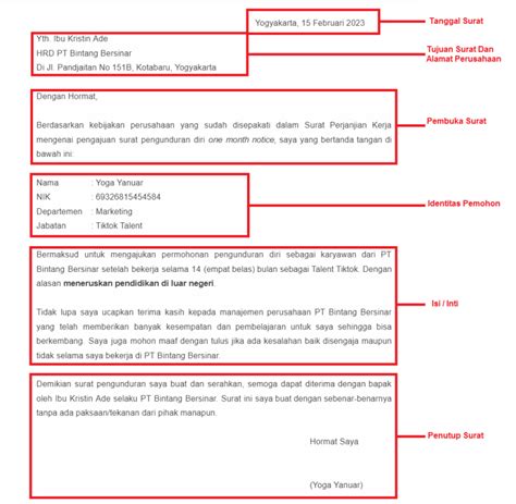 Cara Membuat Surat Resign Kerja Contoh Surat Resmi