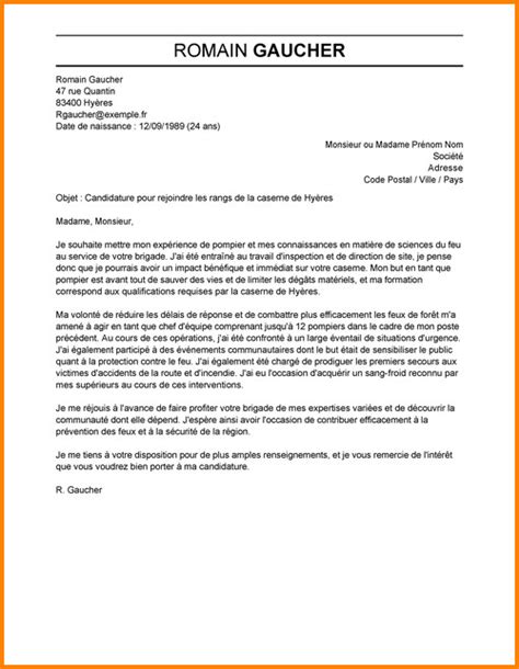 Lettre De Motivation Pompier Lettre Exemples