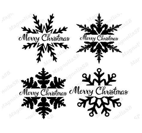 Snowflakes Bundle Svg Snowflake Svg Cut File For Cricut Winter Svg Dxf Merry Christmas Christmas