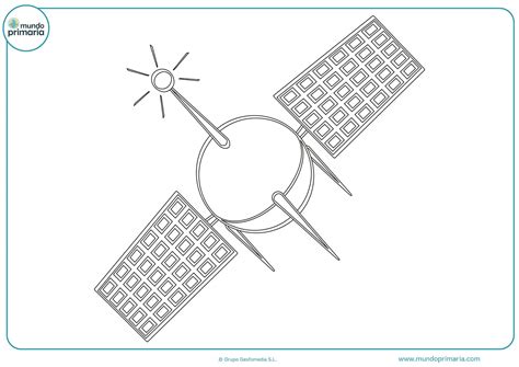 Dibujo satélite colorear para niños Mundo Primaria