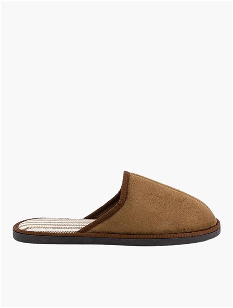 Shop Woolworths Tan Faux Suede Mule Slippers For Men From Za