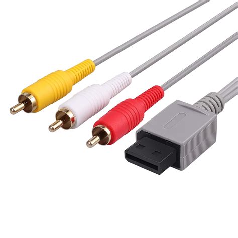 Wii Wii U AV Câble 6FT 1 8M Composite rétro 3 RCA Plaqué Or Cordon