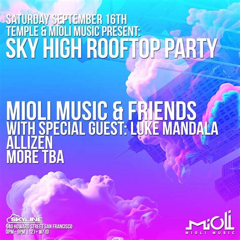 Sky High Skyline Rooftop Party Tickets At Temple Nightclub In SF By