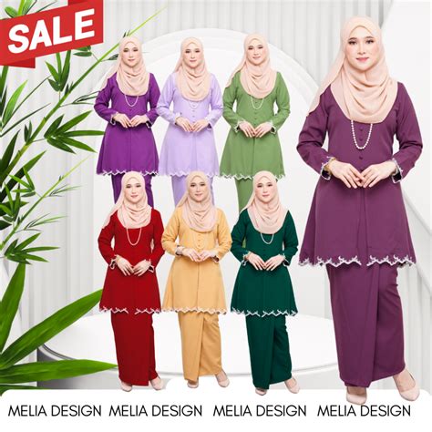 By Melia Design Baju Hot Viral Kebaya Moden Sulam Biku Cotton