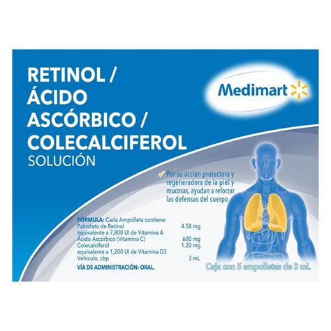 Retinol ácido Ascórbico Colecalciferol Medimart Solución 5 Ampolletas