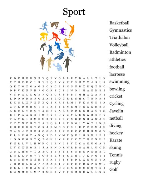 Sport Word Search Wordmint