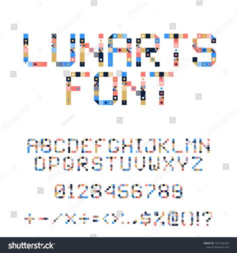 Vector Pixel Art Alphabet Colorful Letters Stock Vector (Royalty Free ...