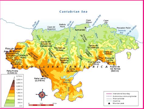 Mapa Vectorial Cantabria Fisico Illustrator Eps Bc Maps Mapa