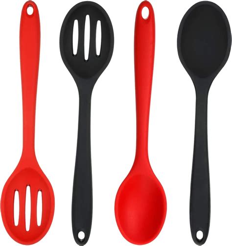 Amazon Pieces Silicone Cooking Spoons Set Silicone Serving Spoon