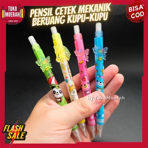 Pensil Lucu Pensil Pensil Cetek Mekanik Beruang Kupu Kupu Pcm Cod