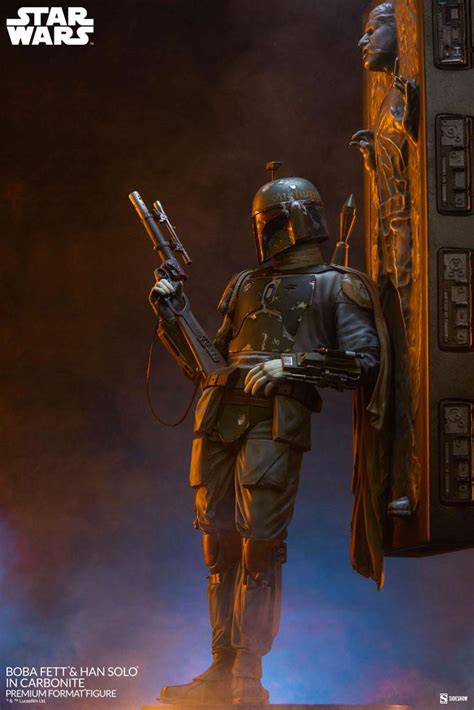 Statuette Premium Format Boba Fett And Han Solo In Carbonite