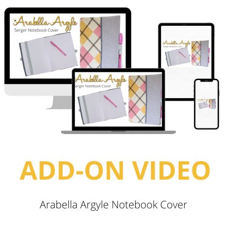 Arabella Argyle Notebook Cover Serger Pattern Sookie Sews