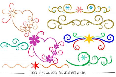 Hearts And Flourishes Svg Dxf Eps Png Files