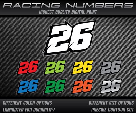 3 X Custom Racing Numbers Vinyl Stickers Decals Graphics Race Motorcycle Car Kart Motocross MX ...