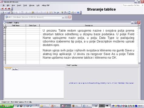 Microsoft Access Odrediti Pojam Baze Podataka Opisati Osnovne