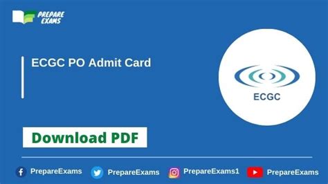 Ecgc Po Admit Card Pdf Out Prepareexams