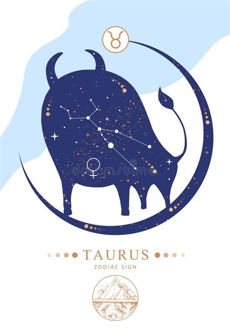 Taurus Zodiac Sign Vintage Horoscope Card Stock Vector Illustration Of Date Circle 40566138