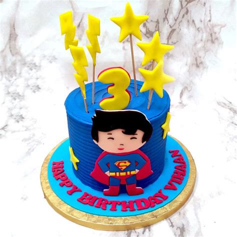 Superman Theme Eggless Kids Cake Delivery In Delhi NCR