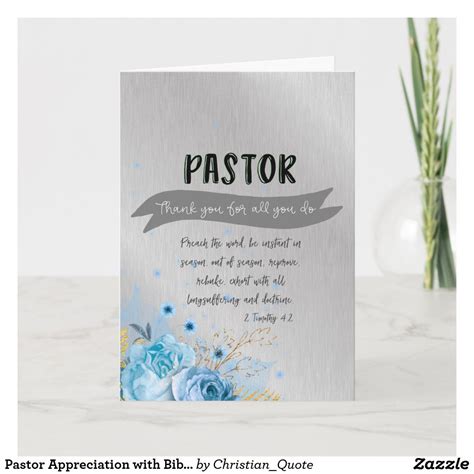 Pastor Appreciation With Bible Verse Card Zazzle In 2022 Verses For