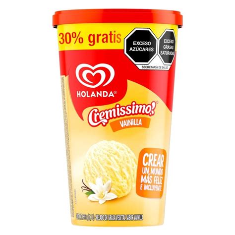 Helado Holanda Cremissimo Sabor Vainilla 13 L Walmart