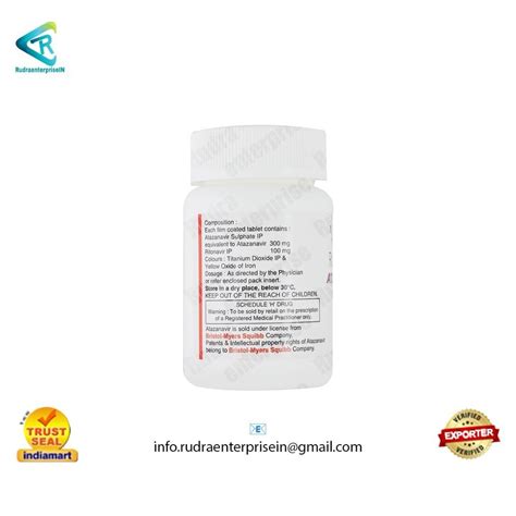 Atazanavir Ritonavir Atazor R Tablet 300 Mg Treatment Hiv