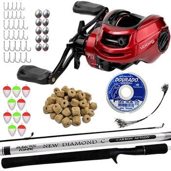 Kit Carretilha Logan Bg Vara de Carbono 62 Acessórios Pesca MARURI