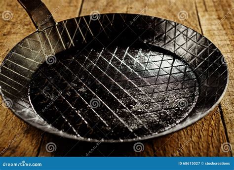 Empty Cast Iron Pan On Table Stock Image Image Of Object Cooking