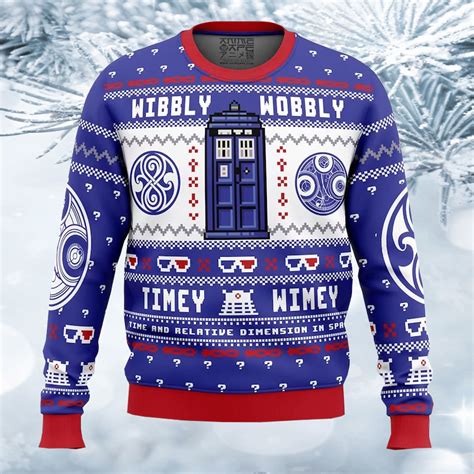 Doctor Who Just Wibbly Wobbly Timey Wimey Ugly Christmas Sweater Icestork